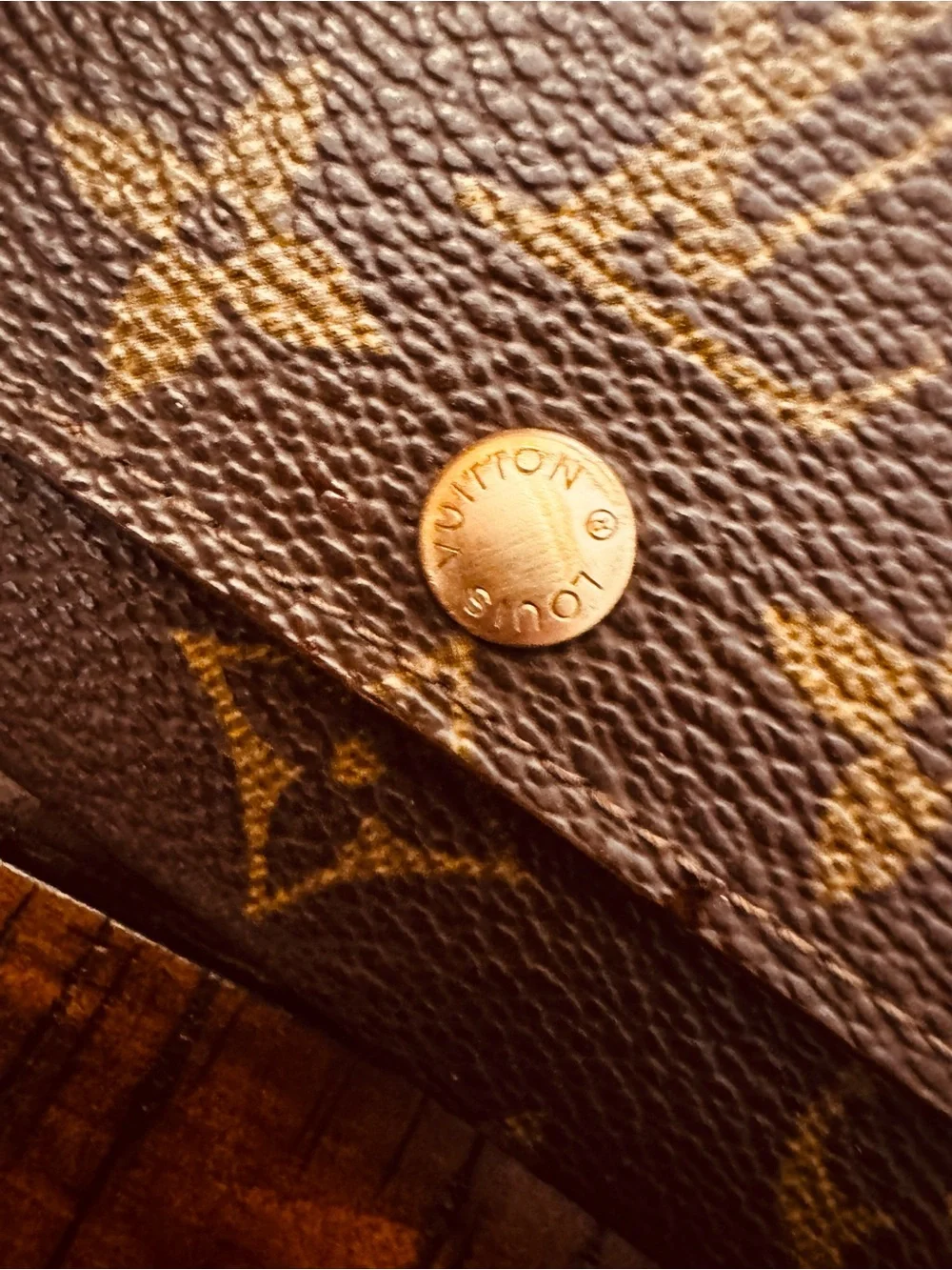 Louis Vuitton Monogram Porte Monnaie Plat Coin Purse Wallet vintage
